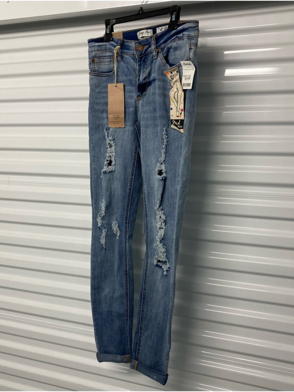 Indigo Rein Light Blue Distressed Skinny Jeans